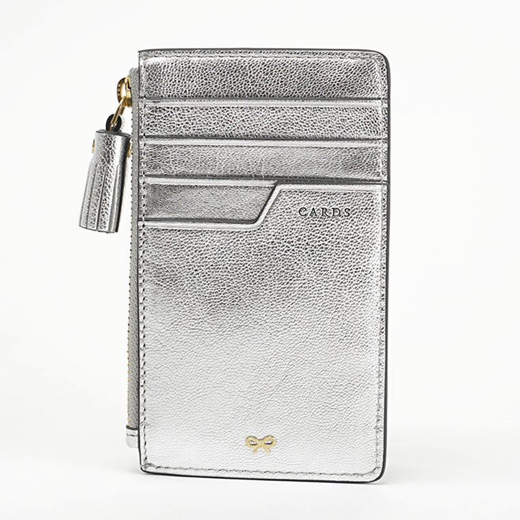 ANYA HINDMARCH レディース フラグメントケース ZIP CARD CASE HORSE 204750 シルバー SILVER