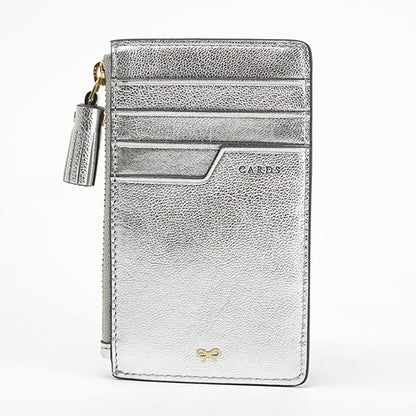 ANYA HINDMARCH レディース フラグメントケース ZIP CARD CASE HORSE 204750 シルバー SILVER