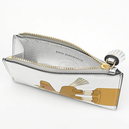 ANYA HINDMARCH レディース フラグメントケース ZIP CARD CASE HORSE 204750 シルバー SILVER