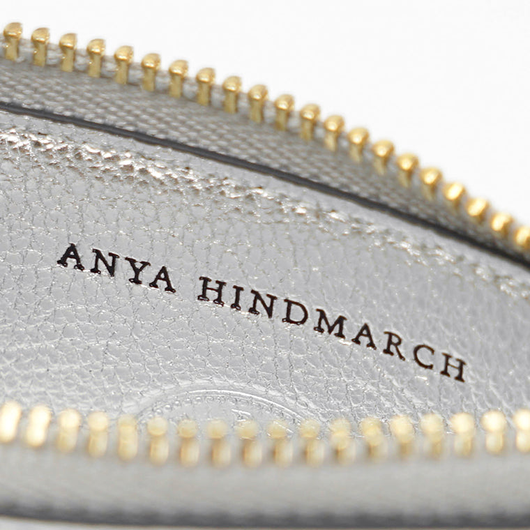 ANYA HINDMARCH レディース フラグメントケース ZIP CARD CASE HORSE 204750 シルバー SILVER