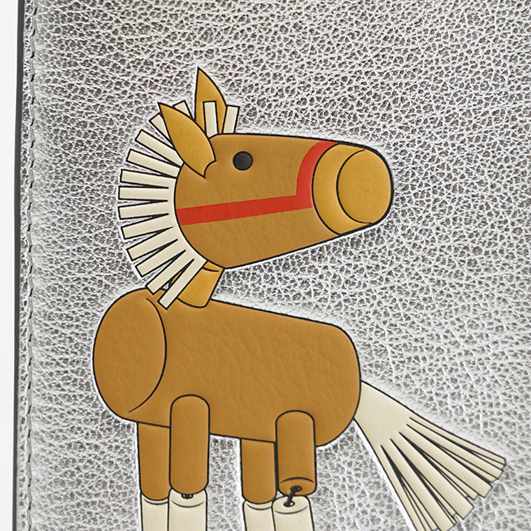 ANYA HINDMARCH レディース フラグメントケース ZIP CARD CASE HORSE 204750 シルバー SILVER