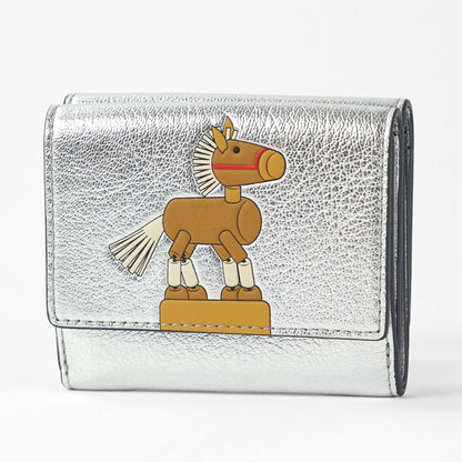 ANYA HINDMARCH レディース 3つ折り財布 MINI TRIFOLD WALLET HORSE 204781 シルバー SILVER