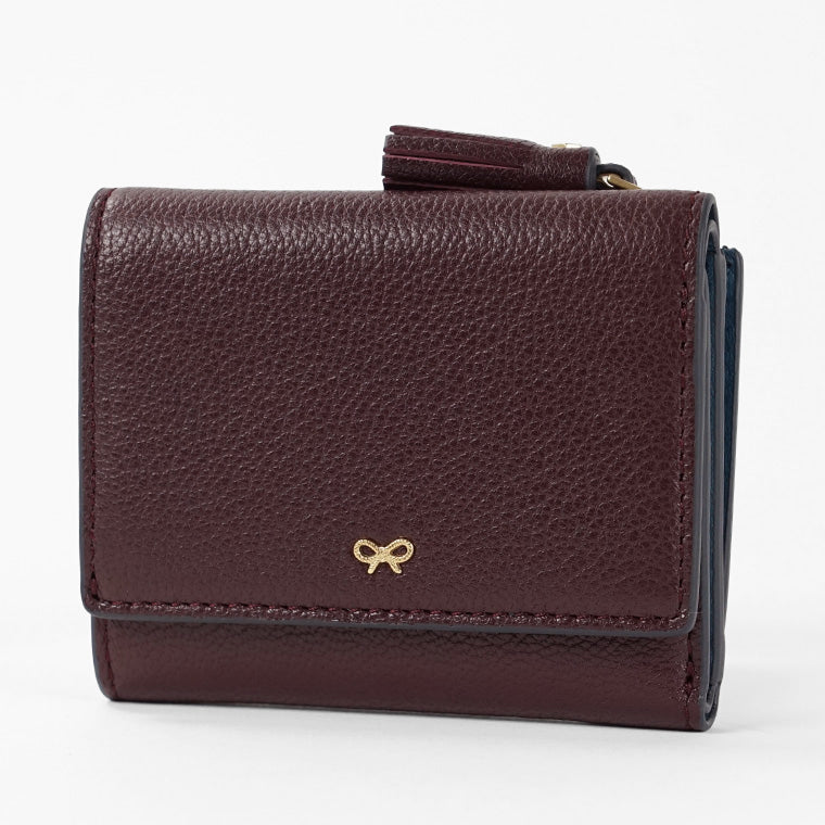 ANYA HINDMARCH レディース 3つ折り財布 MINI TRIFOLD ZIP PEEPING EYES 204866 バーガンディ CLARET