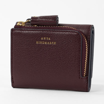 ANYA HINDMARCH レディース 3つ折り財布 MINI TRIFOLD ZIP PEEPING EYES 204866 バーガンディ CLARET