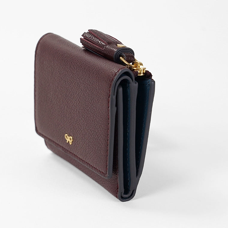 ANYA HINDMARCH レディース 3つ折り財布 MINI TRIFOLD ZIP PEEPING EYES 204866 バーガンディ CLARET