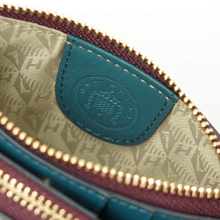 ANYA HINDMARCH レディース 2つ折り財布 SMALL DOUBLE ZIP WALLET PEEPING EYES 204873 バーガンディ CLARET