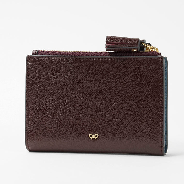 ANYA HINDMARCH レディース 2つ折り財布 SMALL DOUBLE ZIP WALLET PEEPING EYES 204873 バーガンディ CLARET
