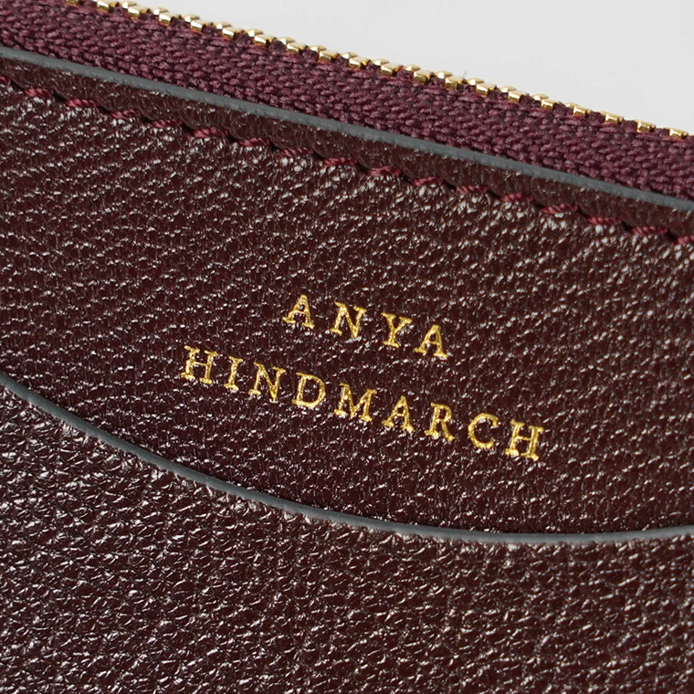 ANYA HINDMARCH レディース 2つ折り財布 SMALL DOUBLE ZIP WALLET PEEPING EYES 204873 バーガンディ CLARET