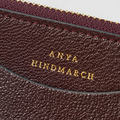 ANYA HINDMARCH レディース 2つ折り財布 SMALL DOUBLE ZIP WALLET PEEPING EYES 204873 バーガンディ CLARET