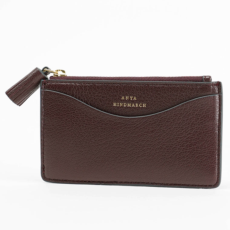 ANYA HINDMARCH レディース フラグメントケース ZIP CARD CASE PEEPING EYES 204880 バーガンディ CLARET