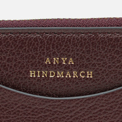 ANYA HINDMARCH レディース フラグメントケース ZIP CARD CASE PEEPING EYES 204880 バーガンディ CLARET
