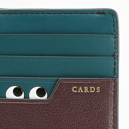 ANYA HINDMARCH レディース フラグメントケース ZIP CARD CASE PEEPING EYES 204880 バーガンディ CLARET