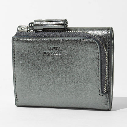ANYA HINDMARCH レディース 3つ折り財布 MINI TRIFOLD ZIP PEEPING EYES 210423 メタリックグレー ANTHRACITE