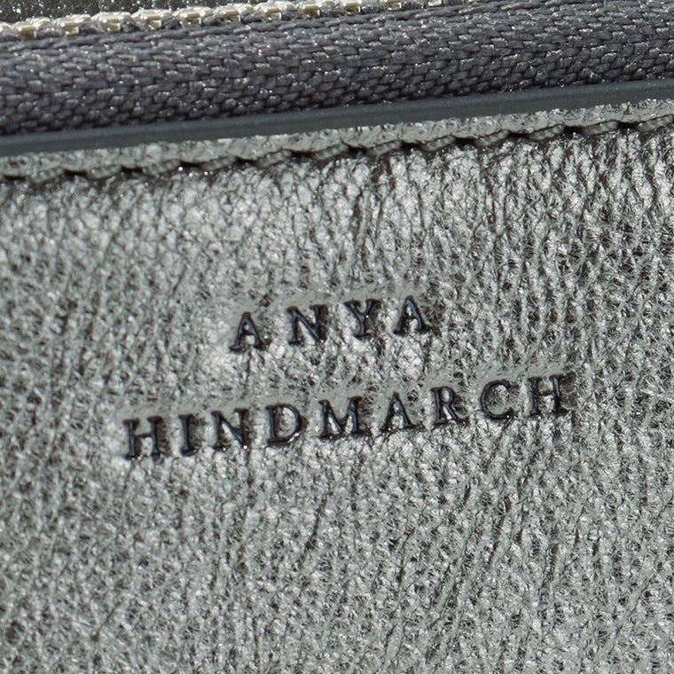 ANYA HINDMARCH レディース 3つ折り財布 MINI TRIFOLD ZIP PEEPING EYES 210423 メタリックグレー ANTHRACITE