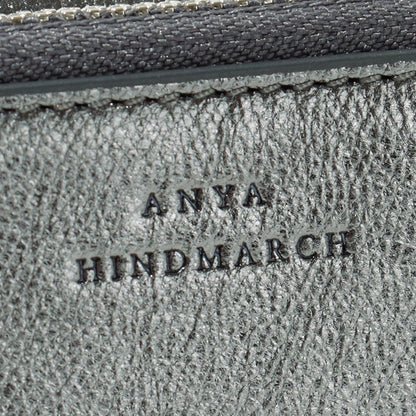 ANYA HINDMARCH レディース 3つ折り財布 MINI TRIFOLD ZIP PEEPING EYES 210423 メタリックグレー ANTHRACITE