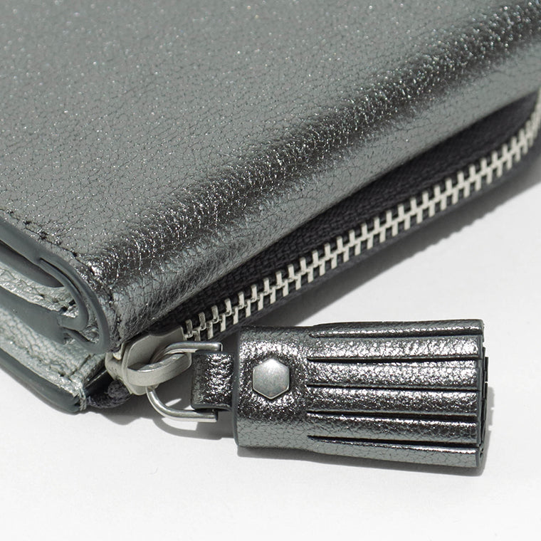 ANYA HINDMARCH レディース 3つ折り財布 MINI TRIFOLD ZIP PEEPING EYES 210423 メタリックグレー ANTHRACITE