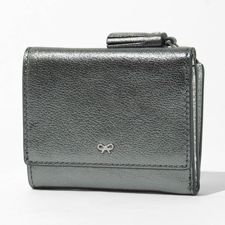ANYA HINDMARCH レディース 3つ折り財布 MINI TRIFOLD ZIP PEEPING EYES 210423 メタリックグレー ANTHRACITE