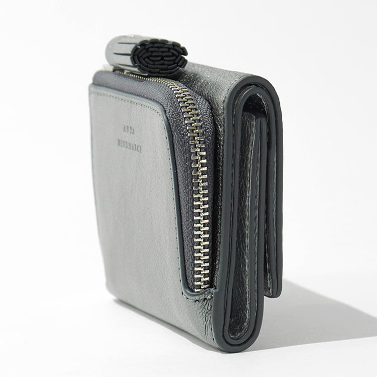 ANYA HINDMARCH レディース 3つ折り財布 MINI TRIFOLD ZIP PEEPING EYES 210423 メタリックグレー ANTHRACITE