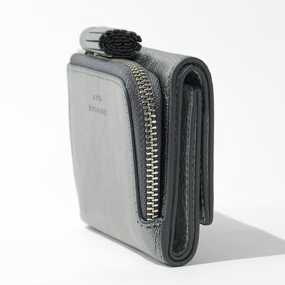 ANYA HINDMARCH レディース 3つ折り財布 MINI TRIFOLD ZIP PEEPING EYES 210423 メタリックグレー ANTHRACITE