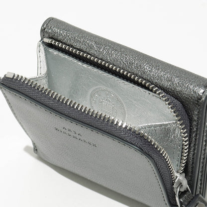 ANYA HINDMARCH レディース 3つ折り財布 MINI TRIFOLD ZIP PEEPING EYES 210423 メタリックグレー ANTHRACITE