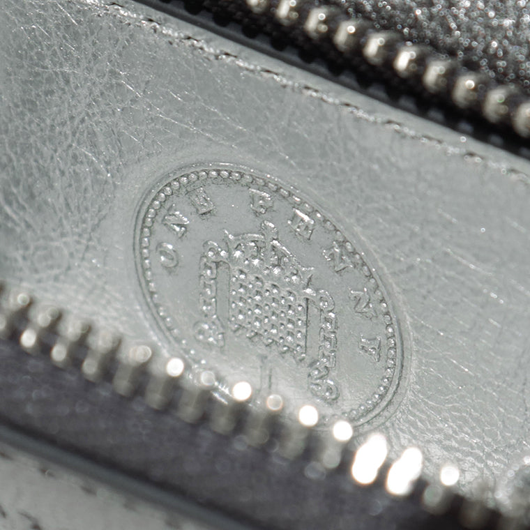 ANYA HINDMARCH レディース 3つ折り財布 MINI TRIFOLD ZIP PEEPING EYES 210423 メタリックグレー ANTHRACITE
