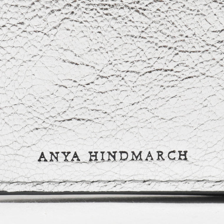 ANYA HINDMARCH レディース 3つ折り財布 MINI TRIFOLD ZIP PEEPING EYES 210423 メタリックグレー ANTHRACITE