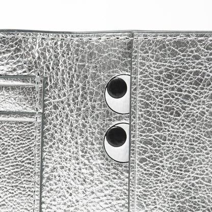 ANYA HINDMARCH レディース 3つ折り財布 MINI TRIFOLD ZIP PEEPING EYES 210423 メタリックグレー ANTHRACITE