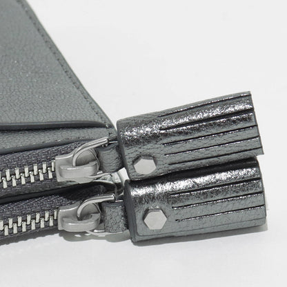 ANYA HINDMARCH レディース 2つ折り財布 SMALL DOUBLE ZIP WALLET PEEPING EYES 210430 メタリックグレー ANTHRACITE