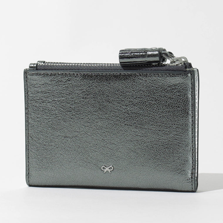 ANYA HINDMARCH レディース 2つ折り財布 SMALL DOUBLE ZIP WALLET PEEPING EYES 210430 メタリックグレー ANTHRACITE
