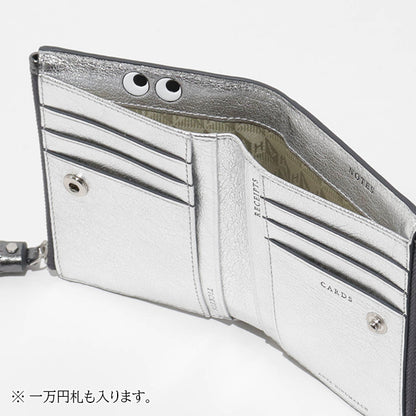 ANYA HINDMARCH レディース 2つ折り財布 SMALL DOUBLE ZIP WALLET PEEPING EYES 210430 メタリックグレー ANTHRACITE