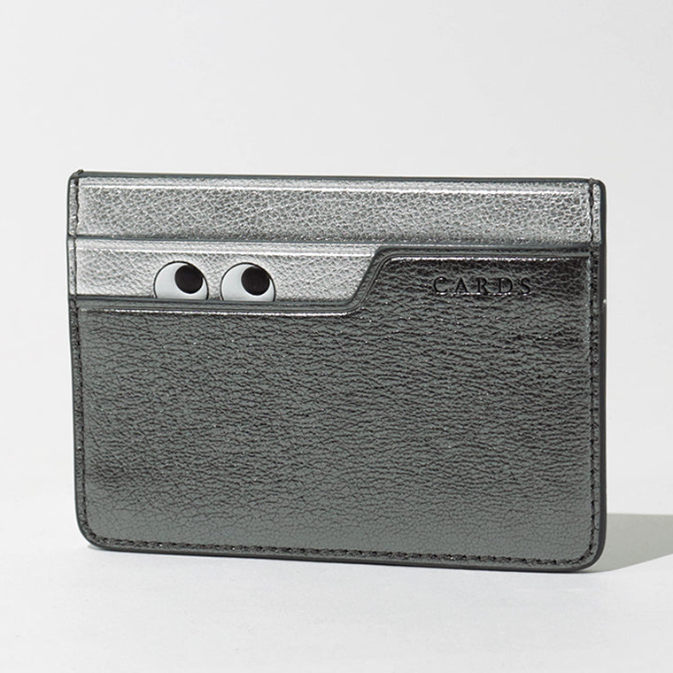 ANYA HINDMARCH レディース カードケース CARD CASE PEEPING EYES 210447 メタリックグレー ANTHRACITE