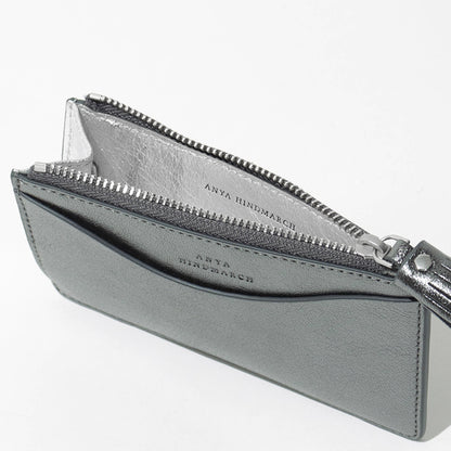 ANYA HINDMARCH レディース カードケース ZIP CARD CASE PEEPING EYES 210454 メタリックグレー ANTHRACITE