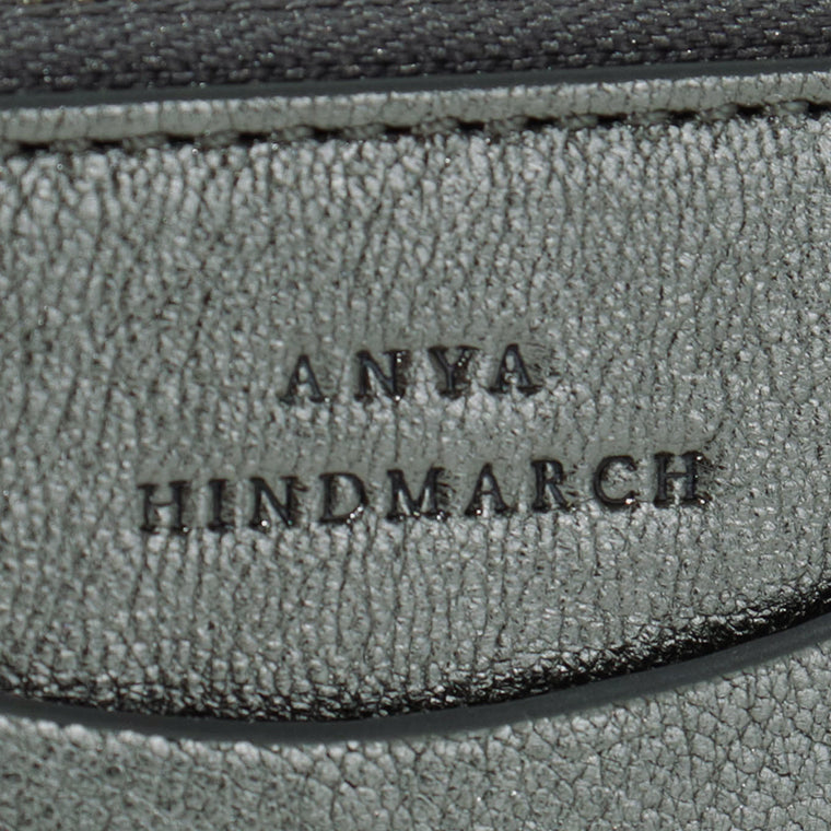 ANYA HINDMARCH レディース カードケース ZIP CARD CASE PEEPING EYES 210454 メタリックグレー ANTHRACITE