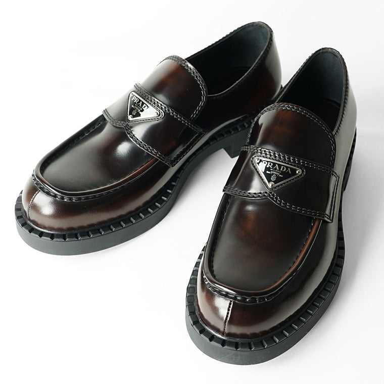 PRADA メンズ ローファー SPAZZOLATO 2DE127 055 BRUCIATO ブラウン F0038