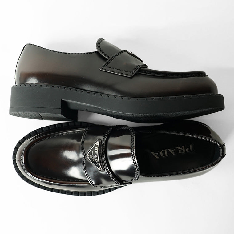 PRADA メンズ ローファー SPAZZOLATO 2DE127 055 BRUCIATO ブラウン F0038