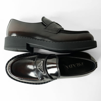 PRADA メンズ ローファー SPAZZOLATO 2DE127 055 BRUCIATO ブラウン F0038