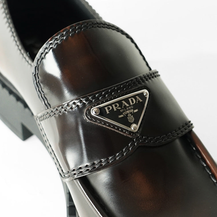 PRADA メンズ ローファー SPAZZOLATO 2DE127 055 BRUCIATO ブラウン F0038