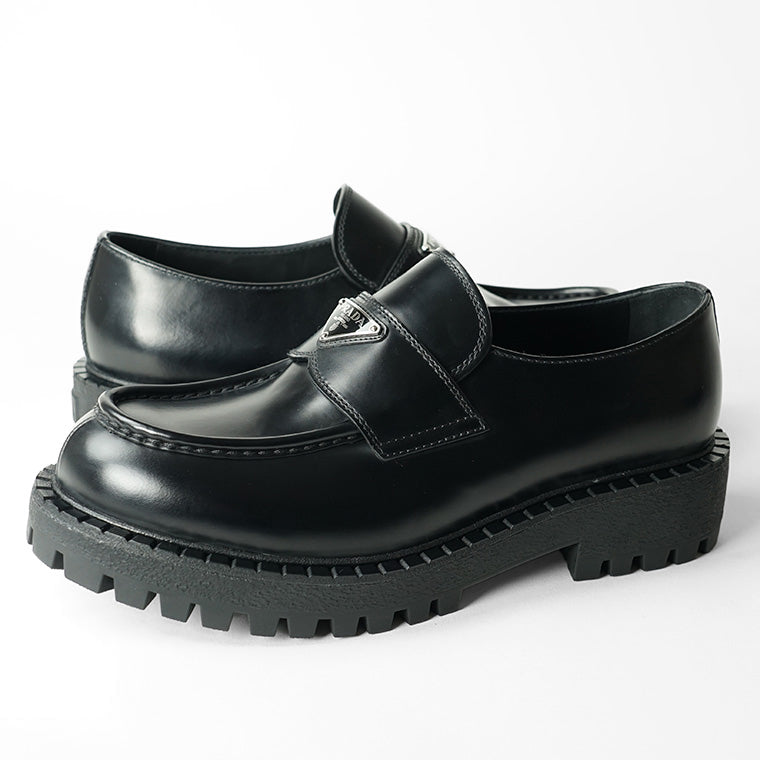 PRADA メンズ ローファー SPAZZOLATO ROIS 2DE151 B4L NERO ブラック F0002