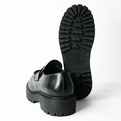 PRADA メンズ ローファー SPAZZOLATO ROIS 2DE151 B4L NERO ブラック F0002