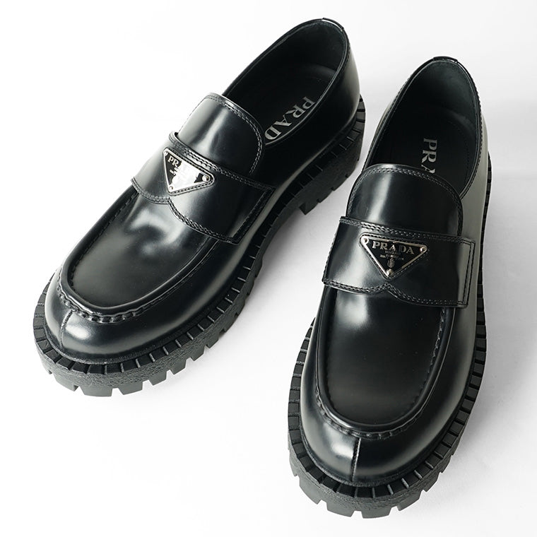 PRADA メンズ ローファー SPAZZOLATO ROIS 2DE151 B4L NERO ブラック F0002