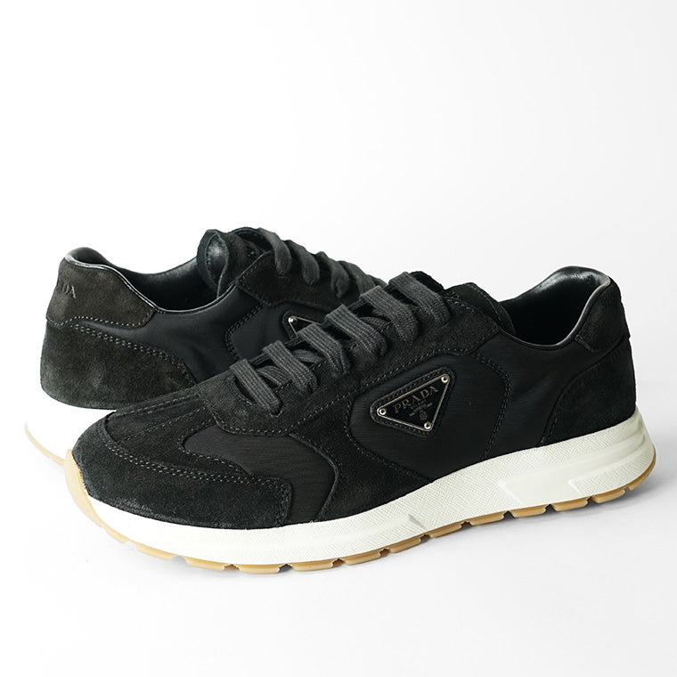 PRADA メンズ スニーカー SCAMOSCIATO NYLON 2EE455 D7R NERO 1 ブラック F0632