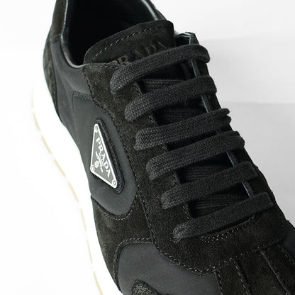 PRADA メンズ スニーカー SCAMOSCIATO NYLON 2EE455 D7R NERO 1 ブラック F0632