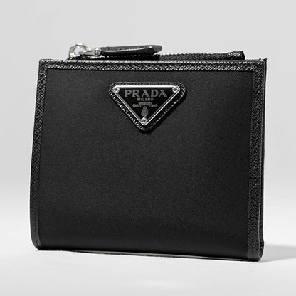 PRADA メンズ 2つ折り財布 TESSUTO SAFFIAN 2ML049 2DMH NERO ブラック F0002