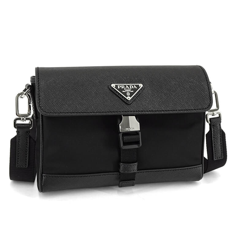 PRADA メンズ レディース ショルダーバッグ TESSUTO SAFFIANO 2VD053 2DMH NERO ブラック F0002