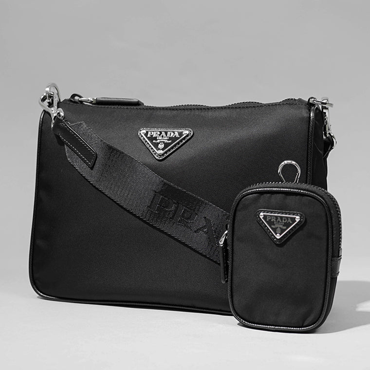 PRADA メンズ レディース ショルダーバッグ TESSUTO SAFFIAN 2VH113 2DMH NERO ブラック F0002