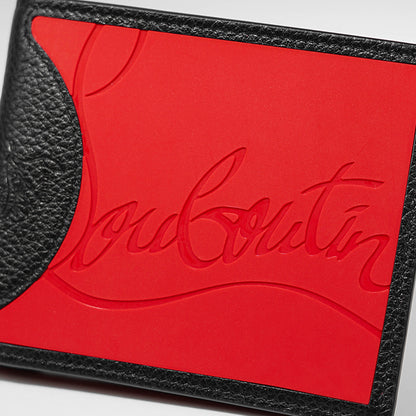 CHRISTIAN LOUBOUTIN メンズ 2つ折り財布 COOLCARD 3195052 LOUBI BLACK レッド ブラック H734