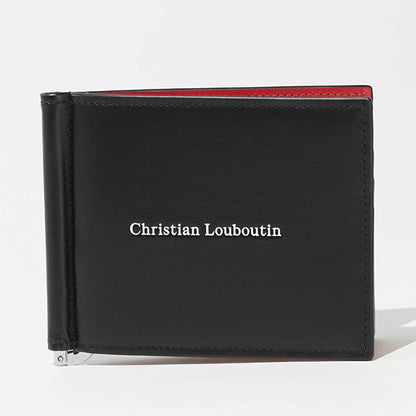 CHRISTIAN LOUBOUTIN メンズ マネークリップ折財布 CANOPY 3265111 BLACK GUN METAL ブラック B078