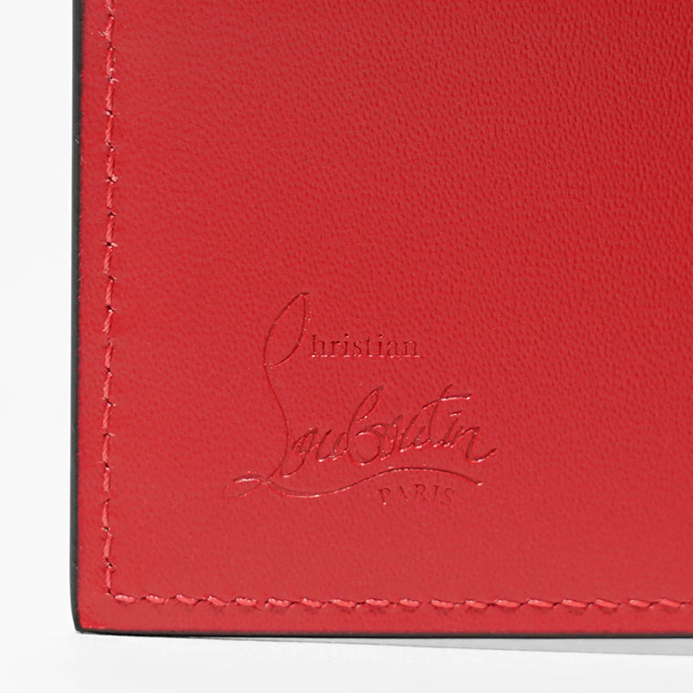 CHRISTIAN LOUBOUTIN メンズ マネークリップ折財布 CANOPY 3265112 LOUBI GUN METAL レッド Q520