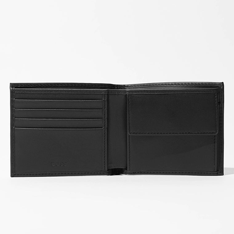【2026SS SUMMER SALE】HUGO BOSS メンズ 2つ折り財布 RANDY 4CC COIN 50546152 ブラック 001