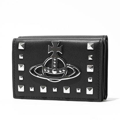 Vivienne Westwood レディース 3つ折り財布 LEATHER STUDS TRIFOLD WALLET 51070054M L00DN BLACK ブラック N402